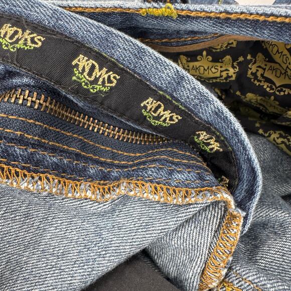 Akademiks Jeans Mens 40 (40x32 ACTUAL) Distressed Faded Wash Relaxed Fit Denim - Picture 9 of 12